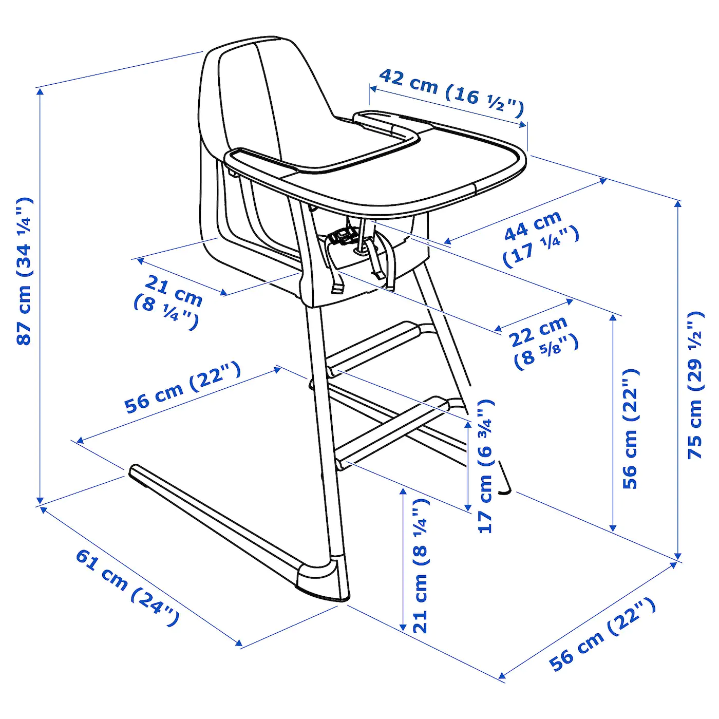 IKEA LANGUR High Chair With Tray White - Image 10