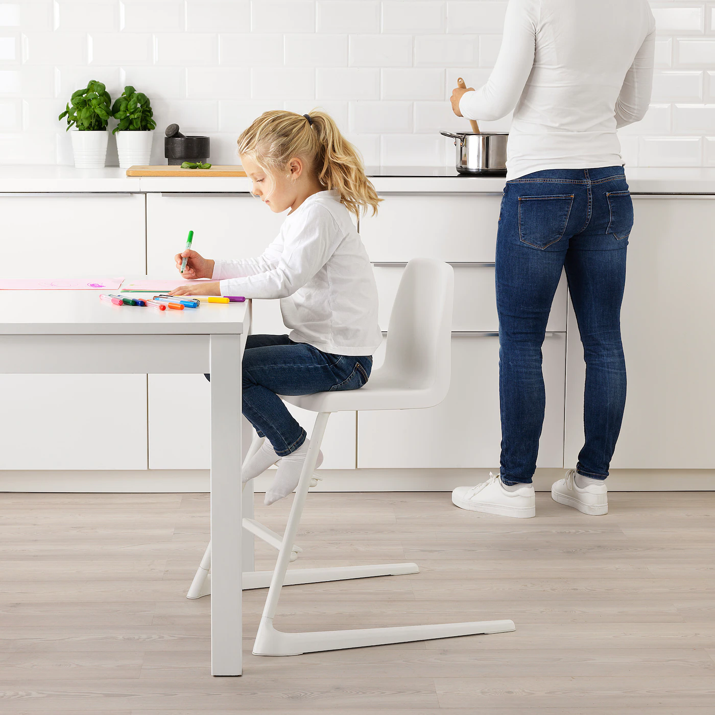 IKEA LANGUR High Chair With Tray White - Image 5