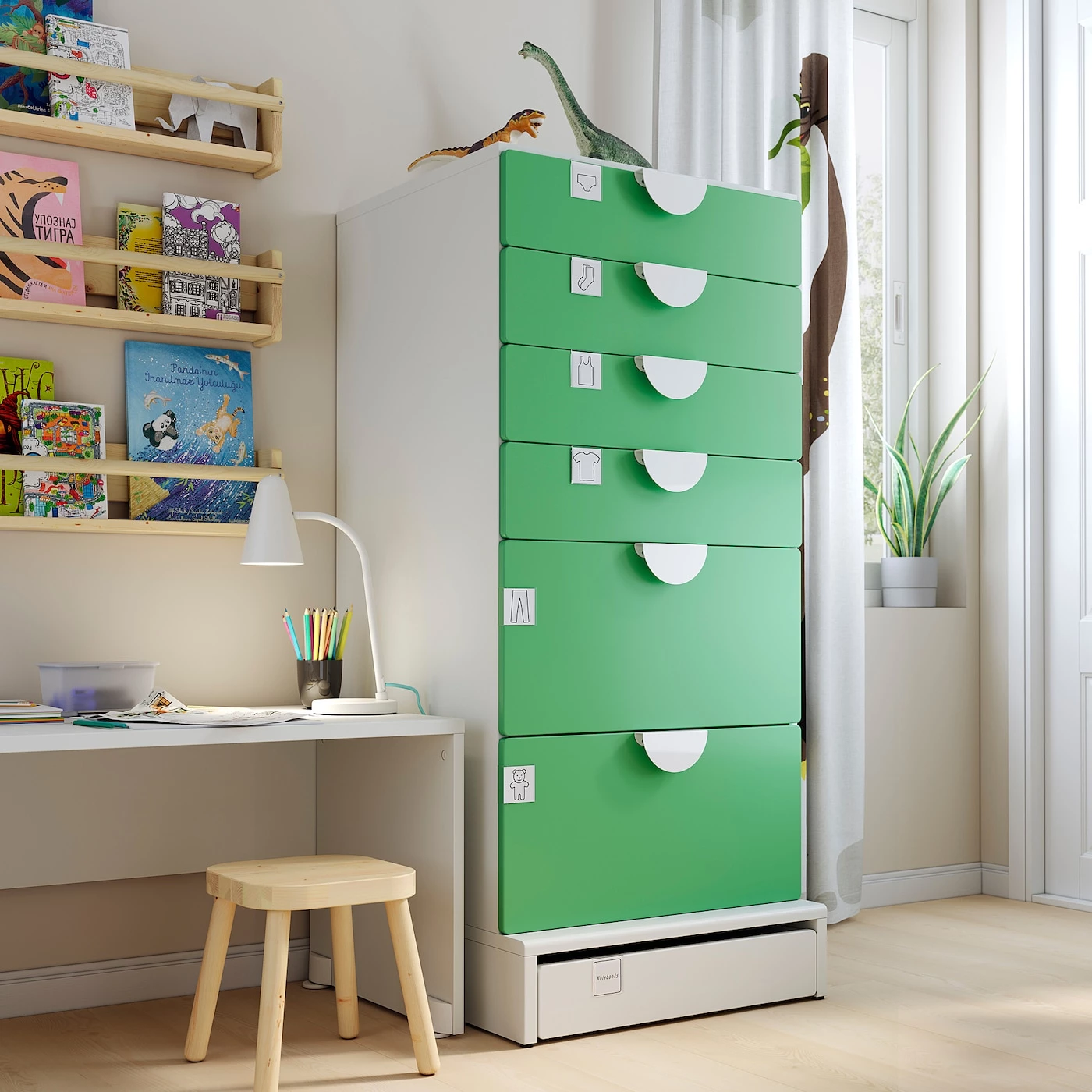 IKEA SMÅSTAD / UPPFÖRA 6drawer Chest White/green 23 5/8x24 3/4x53 1/2 " - Image 2