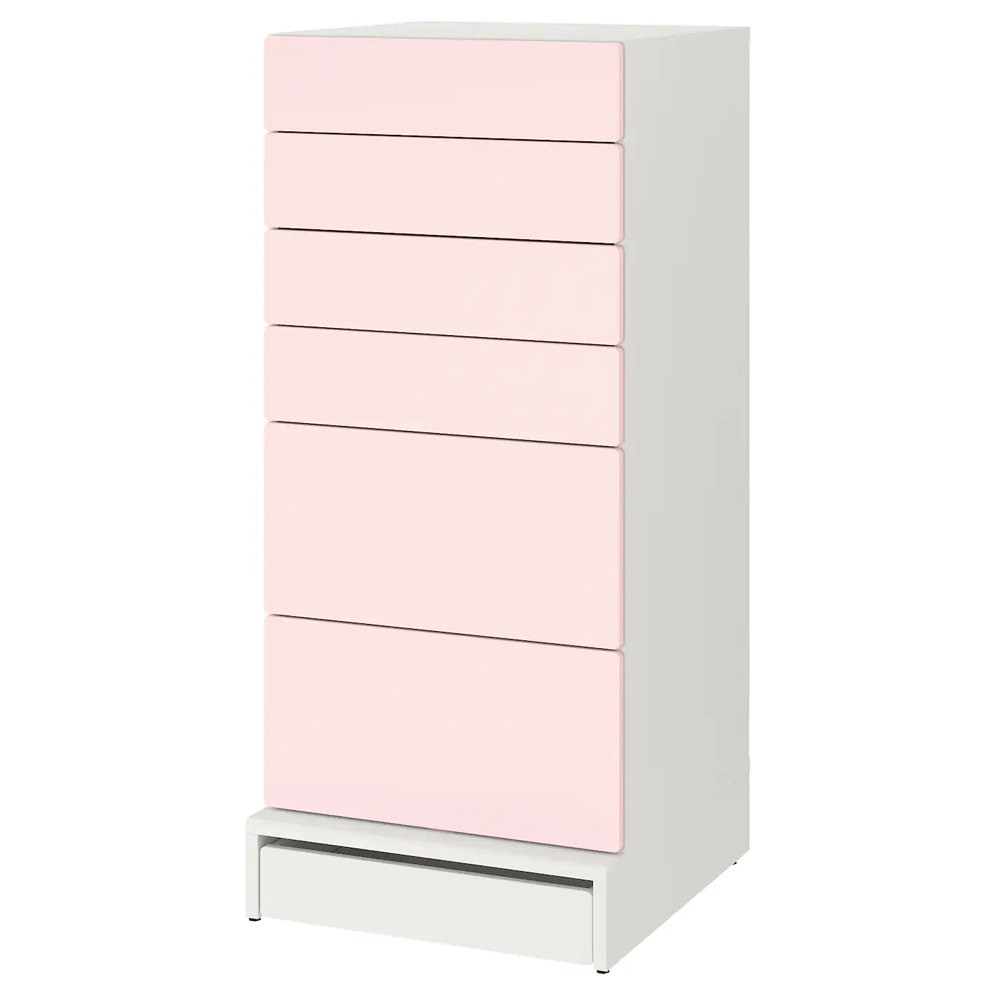IKEA SMÅSTAD / UPPFÖRA 6drawer Chest White/pale Pink 23 5/8x24 3/4x53 1/2 "