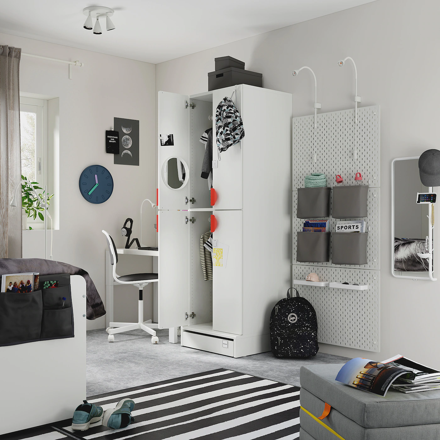 IKEA SMÅSTAD / UPPFÖRA Wardrobe White Pale Pink/with 2 Clothes Rails 23 5/8x24 3/4x77 1/8 " - Image 9