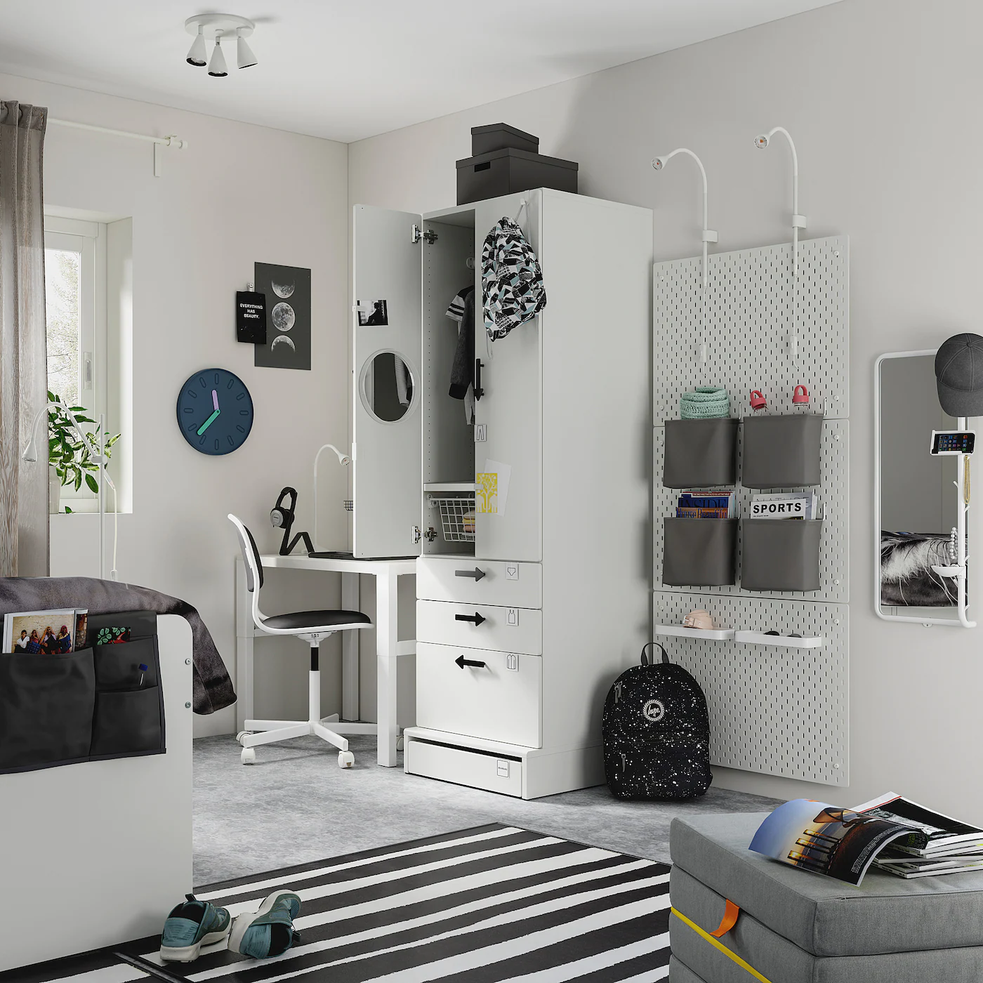 IKEA SMÅSTAD / UPPFÖRA Wardrobe White Pale Pink/with 3 Drawers 23 5/8x24 3/4x77 1/8 " - Image 5