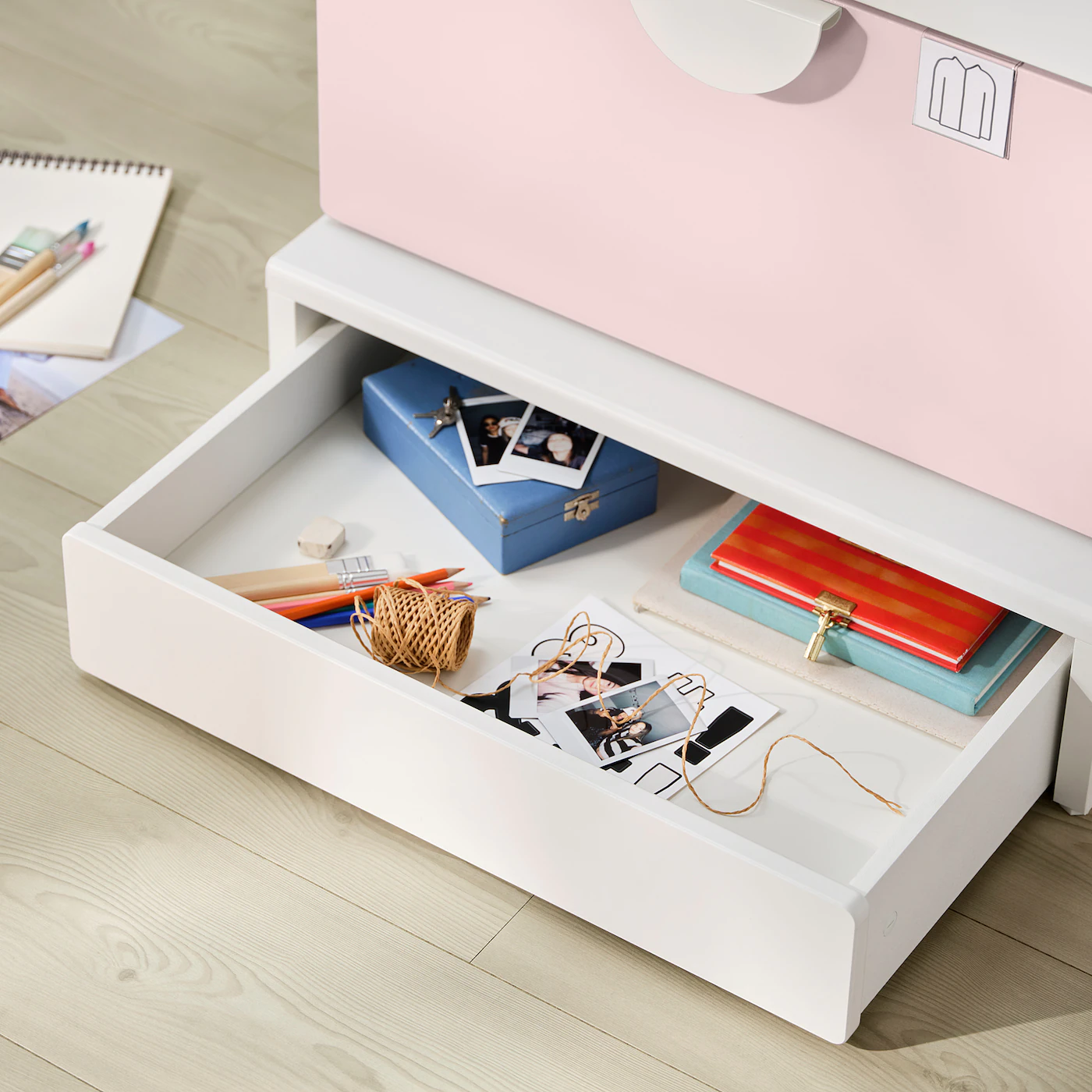 IKEA SMÅSTAD / UPPFÖRA Wardrobe White Pale Pink/with 4 Drawers 23 5/8x24 3/4x77 1/8 " - Image 10