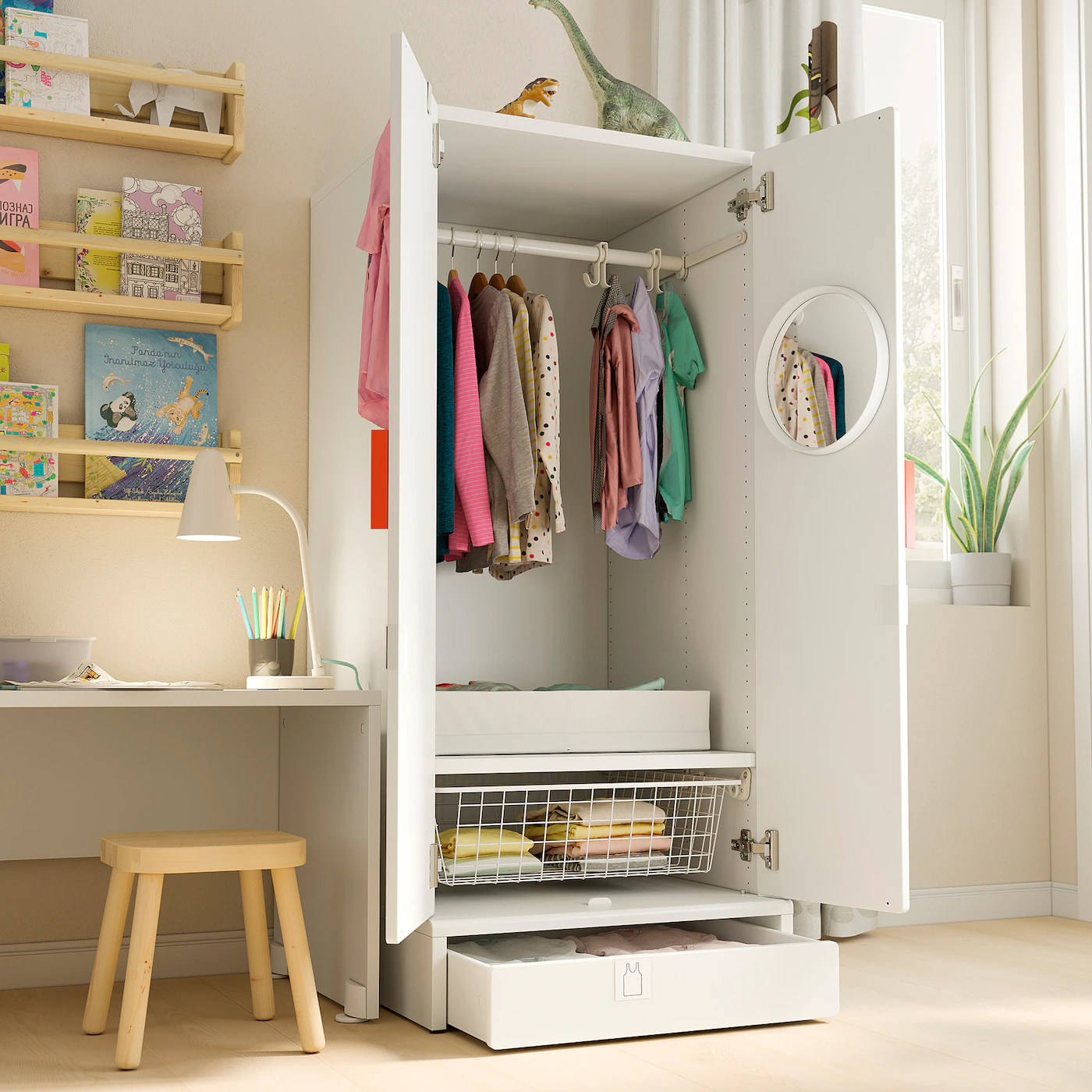 IKEA SMÅSTAD / UPPFÖRA Wardrobe White White/with Frame 23 5/8x24 3/4x53 1/2 " - Image 4