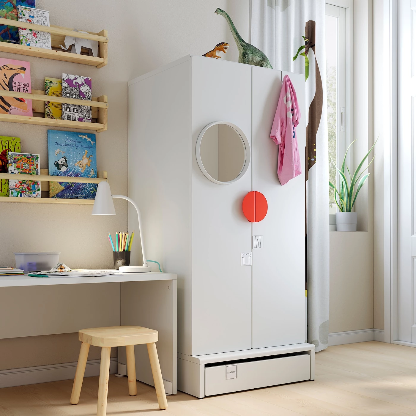 IKEA SMÅSTAD / UPPFÖRA Wardrobe White/white 23 5/8x24 3/4x53 1/2 " - Image 2