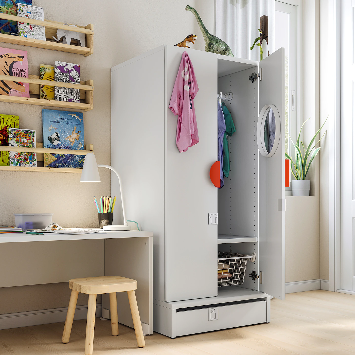 IKEA SMÅSTAD / UPPFÖRA Wardrobe White/white 23 5/8x24 3/4x53 1/2 " - Image 3