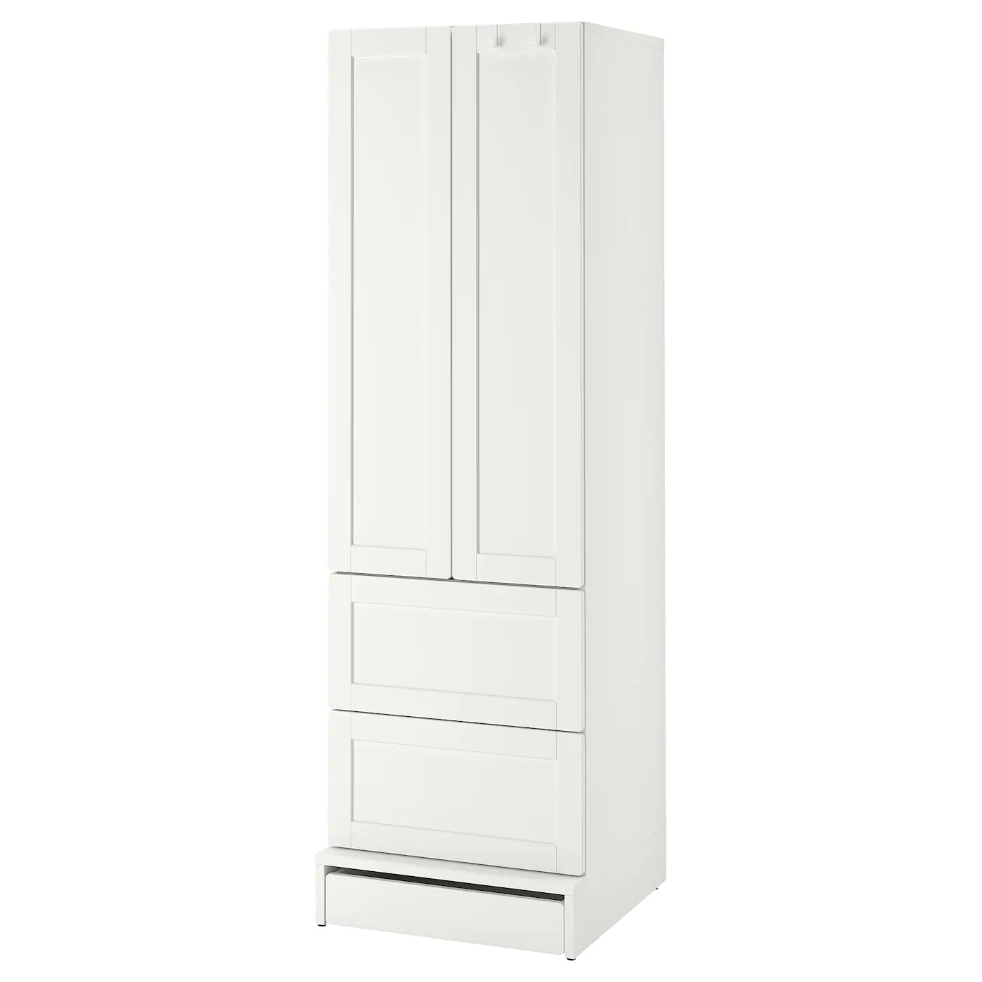IKEA SMÅSTAD / UPPFÖRA Wardrobe White With Frame/with 2 Drawers 23 5/8x24 3/4x77 1/8 "