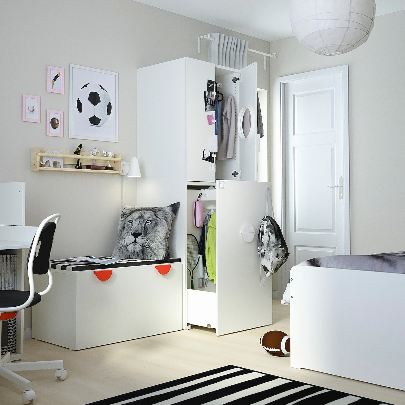 IKEA SMÅSTAD Wardrobe With Pullout Unit White/cork With Clothing Rod 23 5/8x22 1/2x77 1/8 " - Image 10