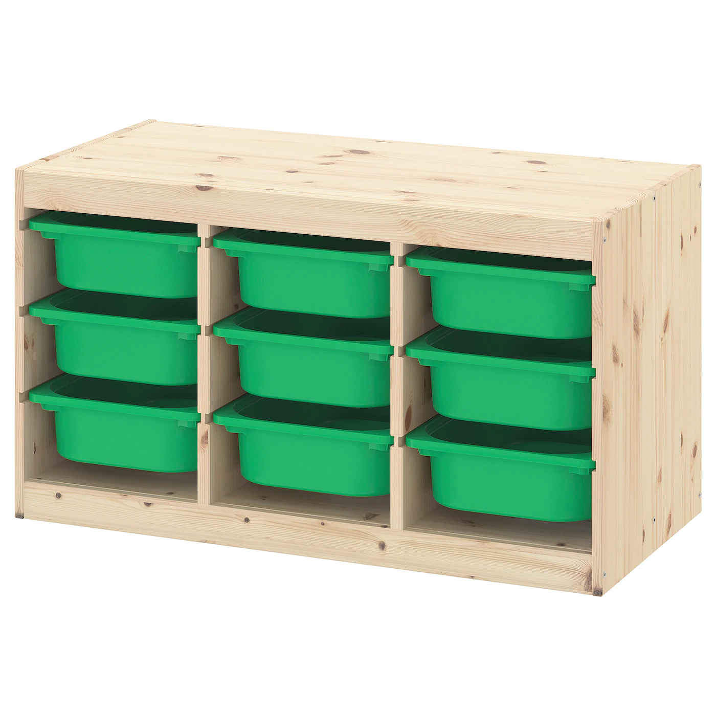 IKEA TROFAST Storage Combination With Boxes Light White Stained Pine/green 36 5/8x17 3/8x20 1/2 "