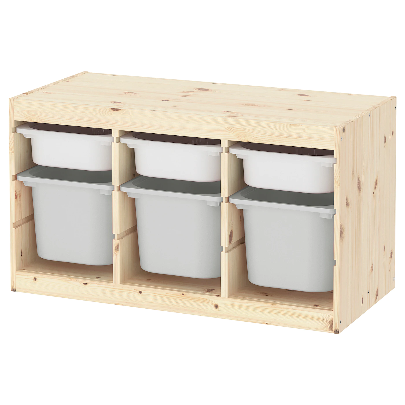IKEA TROFAST Storage Combination With Boxes Light White Stained Pine White/gray 36 5/8x17 3/8x20 1/2 "