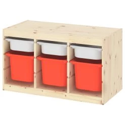 IKEA TROFAST Storage Combination With Boxes Light White Stained Pine White/orange 36 5/8x17 3/8x20 1/2 "