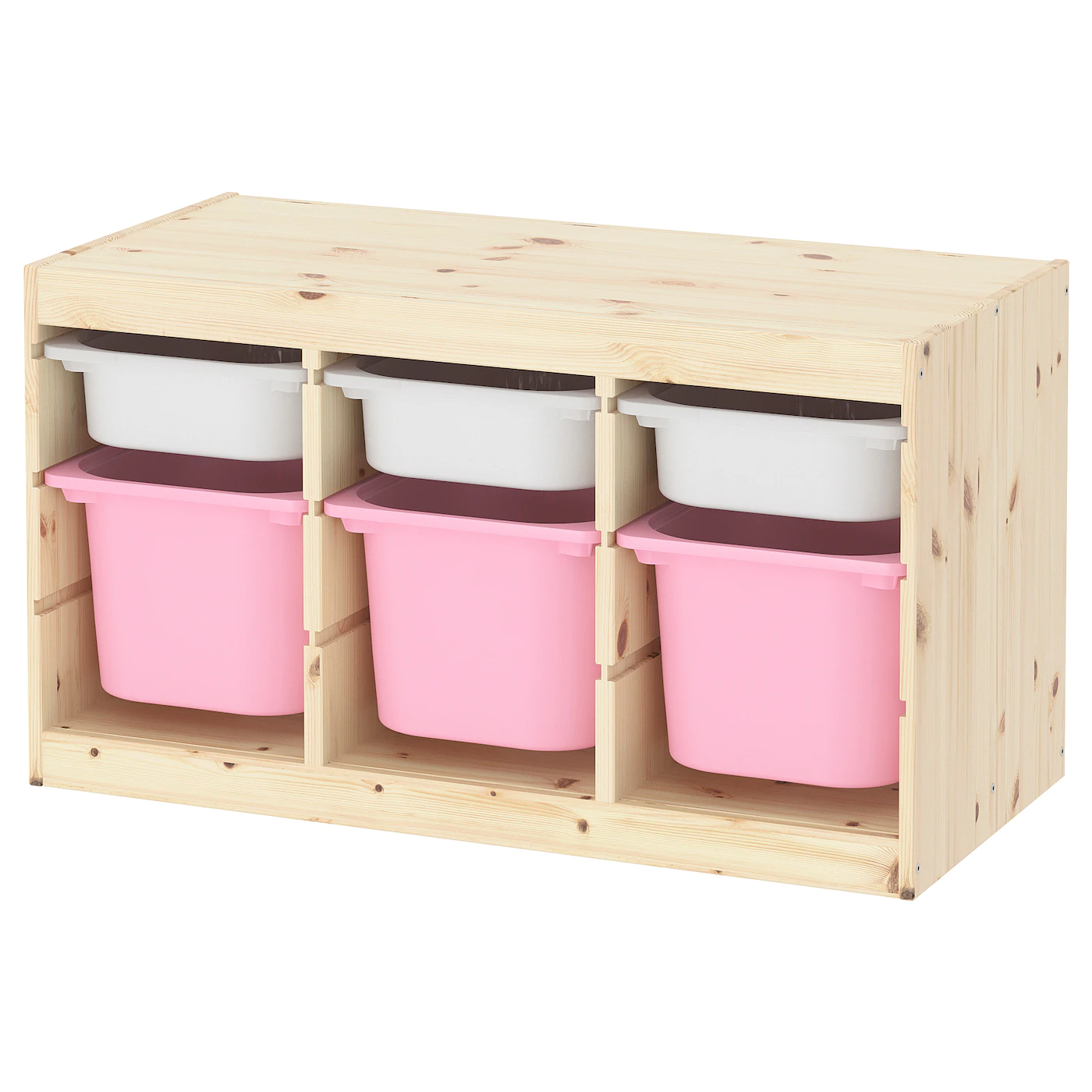 IKEA TROFAST Storage Combination With Boxes Light White Stained Pine White/pink 36 5/8x17 3/8x20 1/2 "