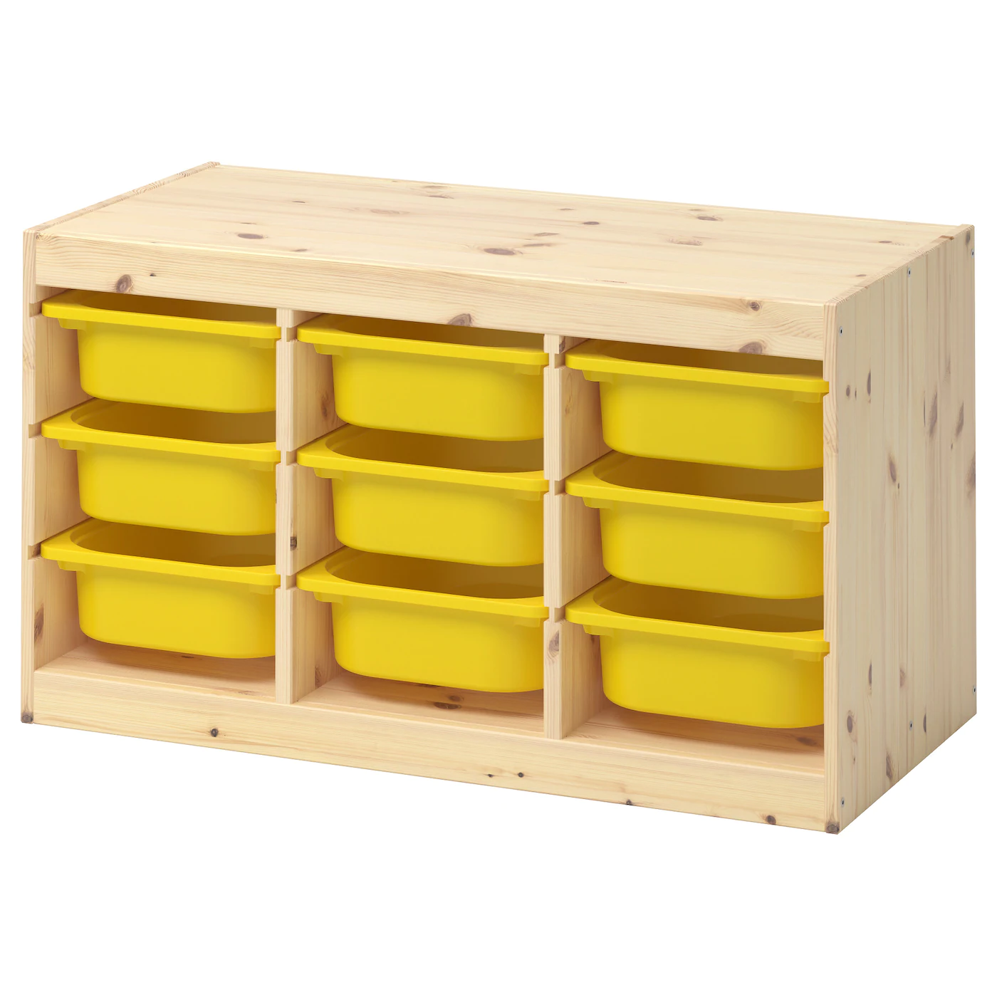 IKEA TROFAST Storage Combination With Boxes Light White Stained Pine/yellow 36 5/8x17 3/8x20 1/2 "
