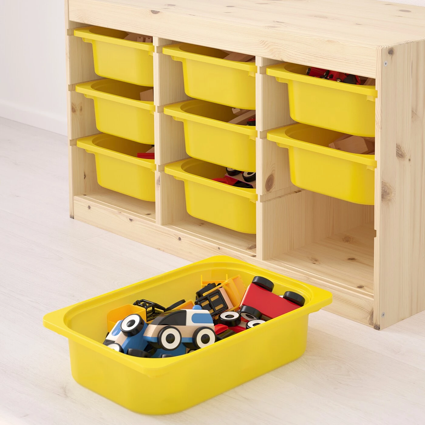 IKEA TROFAST Storage Combination With Boxes Light White Stained Pine/yellow 36 5/8x17 3/8x20 1/2 " - Image 3