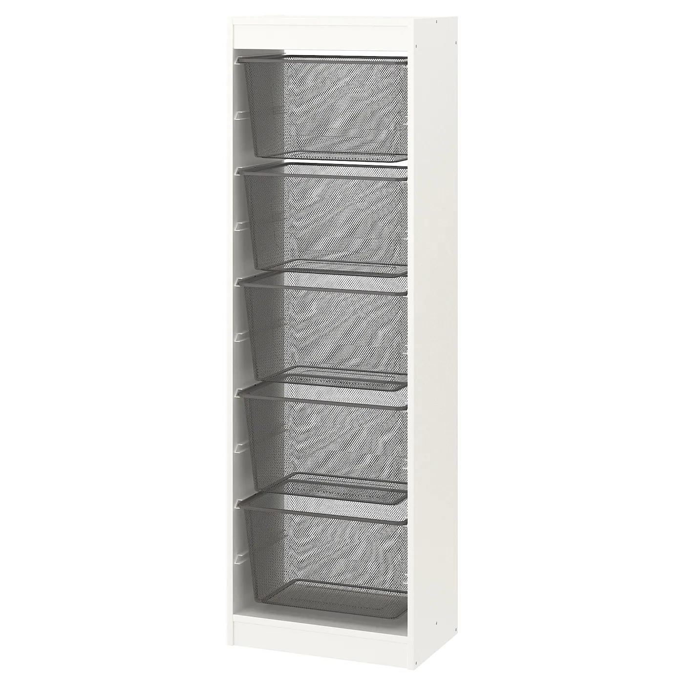 IKEA TROFAST Storage Combination With Boxes White/dark Gray 18 1/8x11 3/4x57 1/8 "