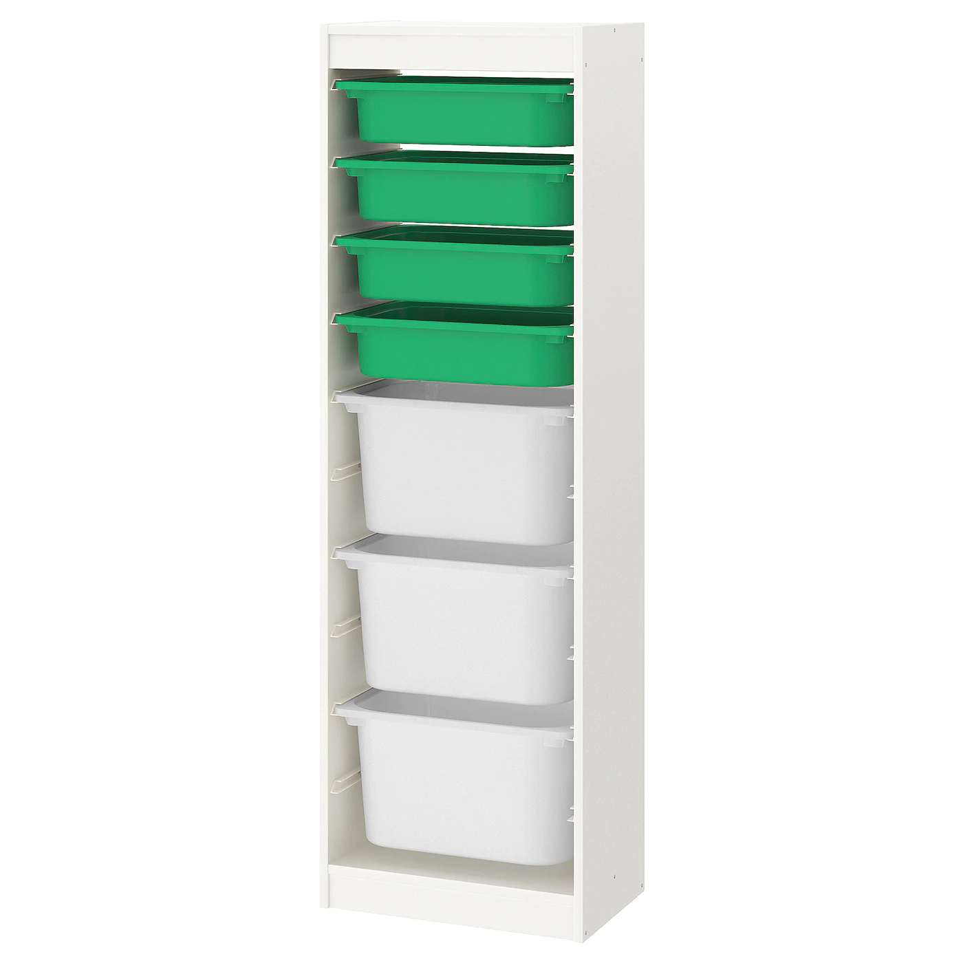 IKEA TROFAST Storage Combination With Boxes White/green White 18 1/8x11 3/4x57 1/8 "