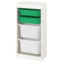 IKEA TROFAST Storage Combination With Boxes White/green White 18 1/8x11 3/4x37 "