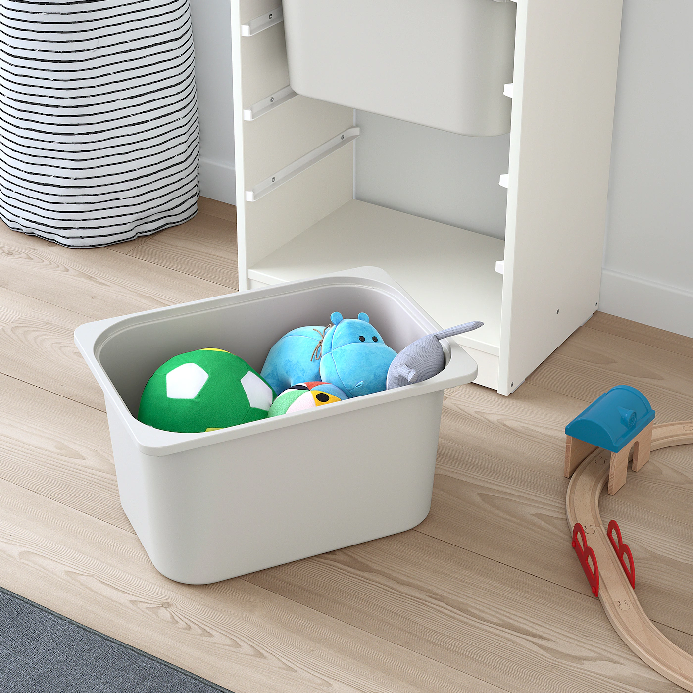 IKEA TROFAST Storage Combination With Boxes White/white Gray 18 1/8x11 3/4x37 " - Image 3