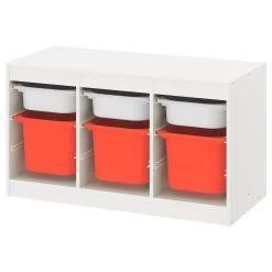 IKEA TROFAST Storage Combination With Boxes White White/orange 39x17 3/8x22 "