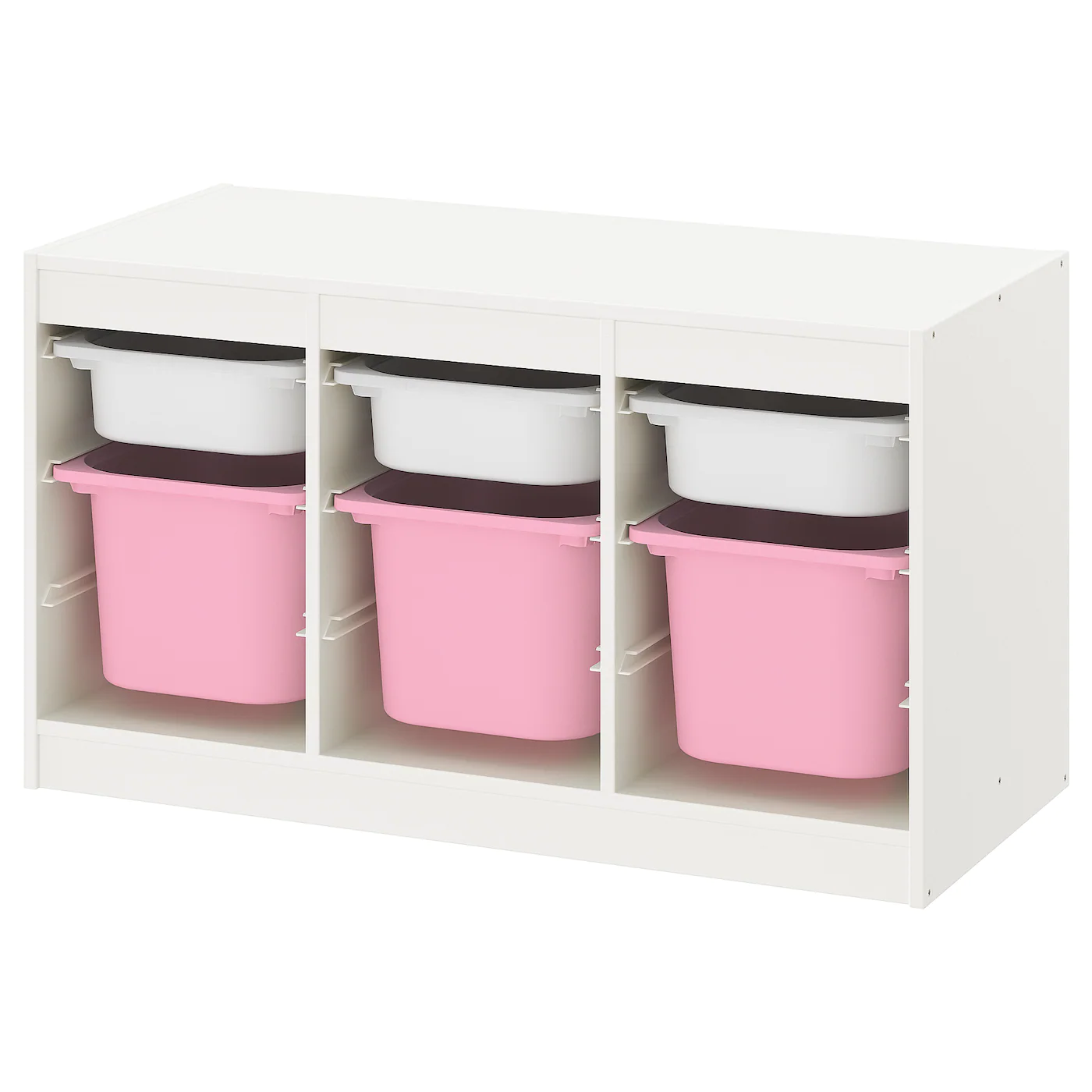 IKEA TROFAST Storage Combination With Boxes White White/pink 39x17 3/8x22 "